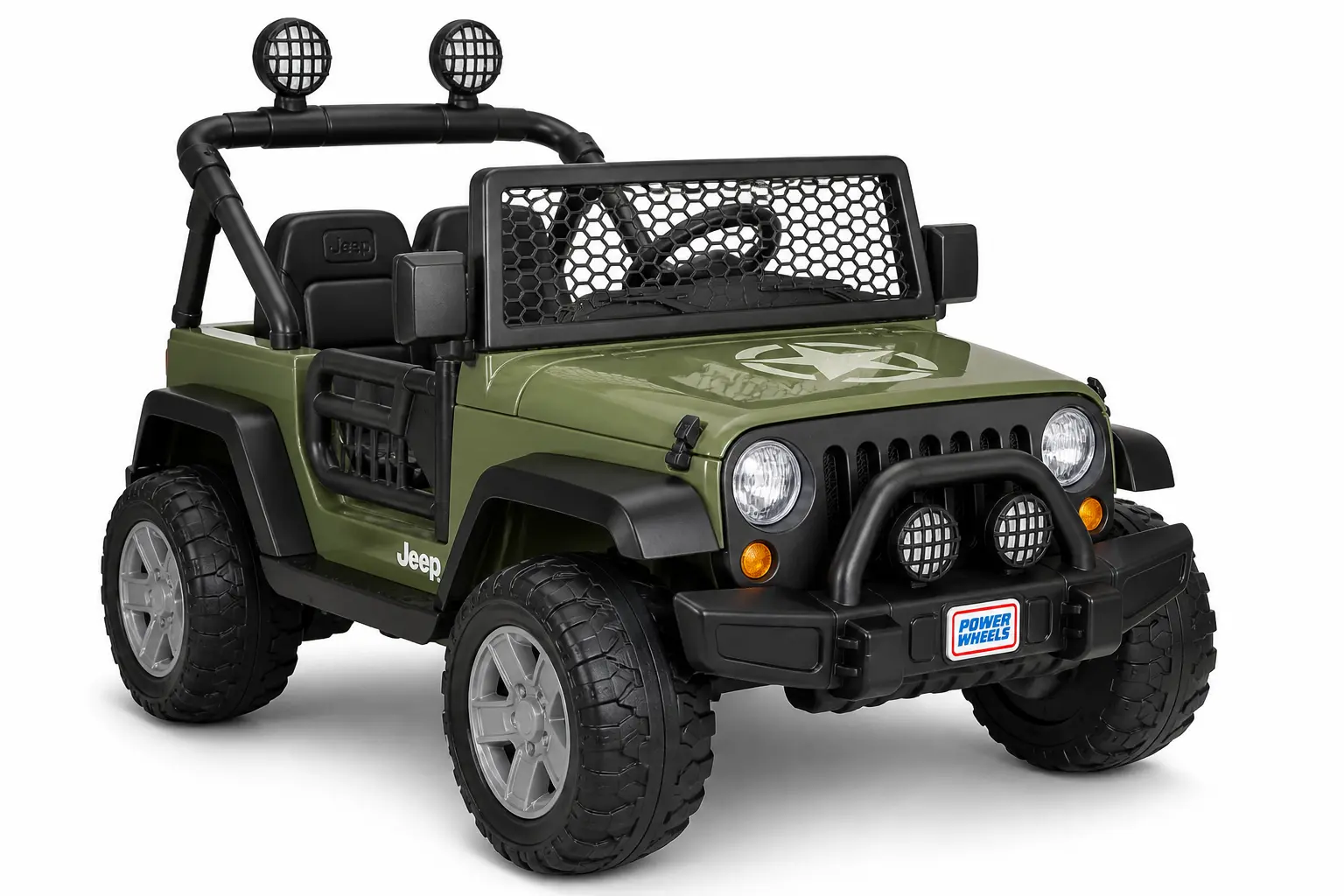 Power Wheels Jeep Ride-On Toy for Kids – Electric Off-Road Vehicle Power Wheels Jeep ride-on toy for kids, electric off-road vehicle with large tires and realistic design